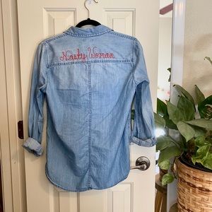 Custom Embroidered J. Crew Denim Shirt